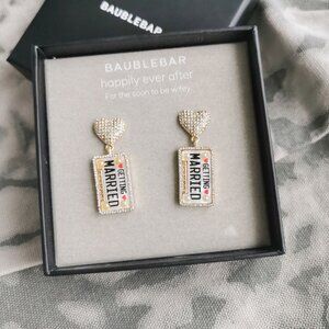 BaubleBar Bridal Earrings Heart Rhinestone Wedding Jewelry